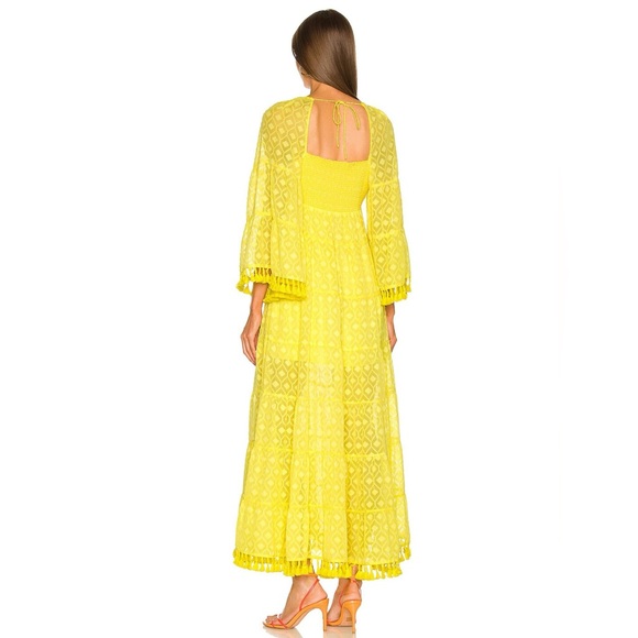 Alice + Olivia Alexandria Long Sleeve Tassel Trim Maxi Dress - Picture 2 of 6